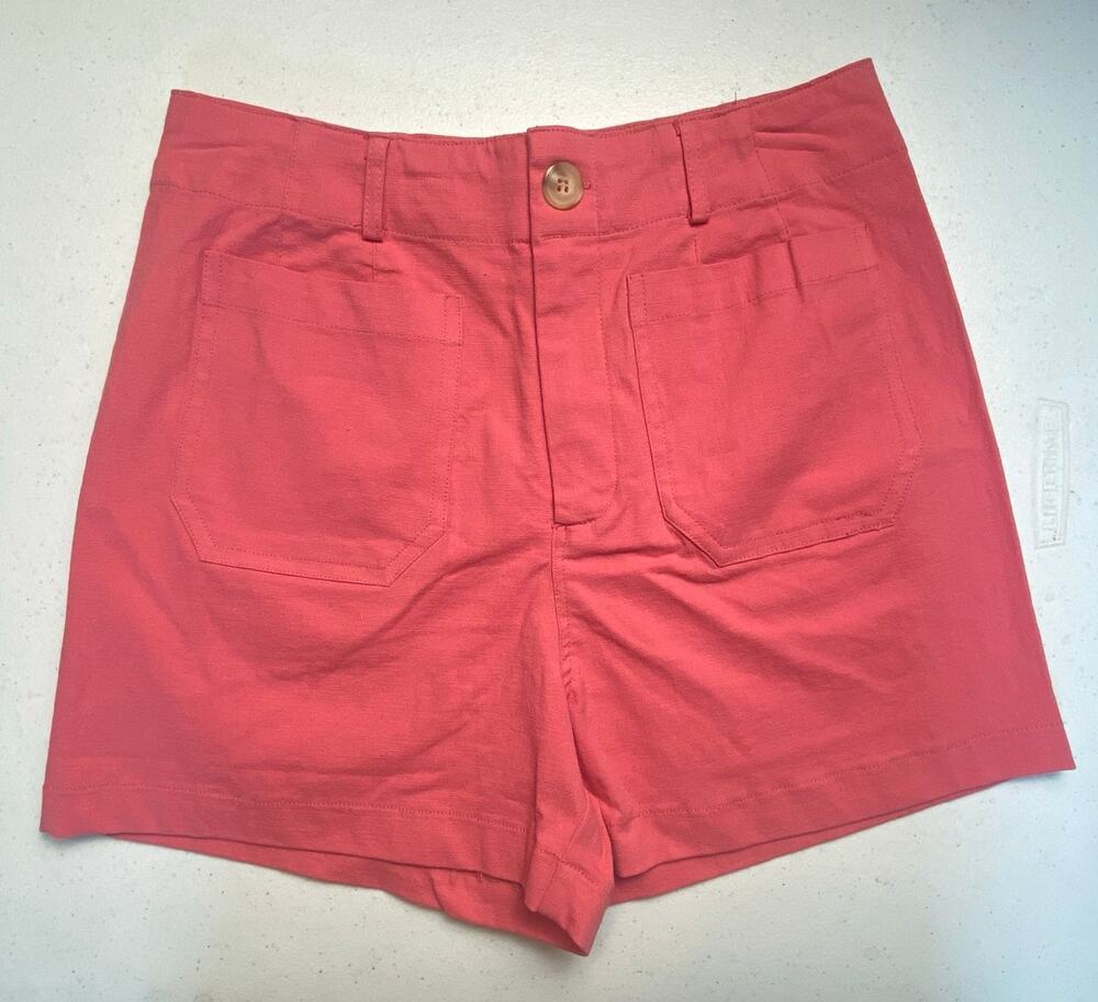 In February Raspberry High Waist Cotton Blend Casual Shorts Women's Medium NWT